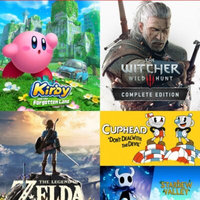 KIRBY AND THE FORGOTTEN LAND MAS THE WITCHER 3 WILD HUNT COMPLETE EDITION MAS THE LEGEND OF ZELDA BREATH OF THE WILD MAS CUPHEAD MAS HOLLOW KNIGHT MAS STARDEW VALLEY – NINTENDO SWITCH