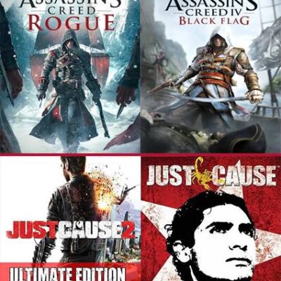 4 JUEGOS EN 1 ASSASSINS CREED BLACK FLAG MAS ASSASSINS CREED ROGUE MAS JUST CAUSE MAS JUST CAUSE 2 ULTIMATE EDITION PS3