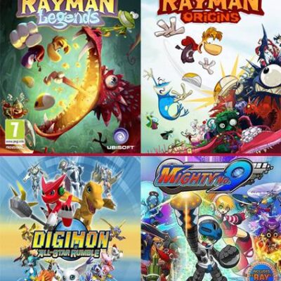 4 JUEGOS EN 1 RAYMAN LEGENDS RAYMAN ORIGINS DIGIMON ALL-STAR RUMBLE MIGHTY 9 PS3