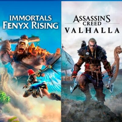 2 JUEGOS EN 1 ASSASSINS CREED VALHALLA MAS IMMORTALS FENYX RISING PS4